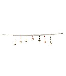 White Bead Door Toran - Decorative Door Hanging