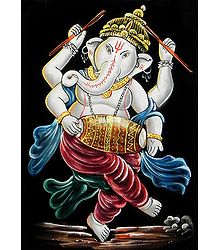 Dancing Ganesha Playing Dandia