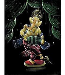 Dancing Ganesh Playing Dhol