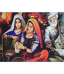 Rajasthani Women with Musician