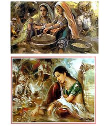 Rajasthani Beauties - Set of 2 Posters