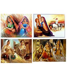Rajasthani Ladies - Set of 4 Posters