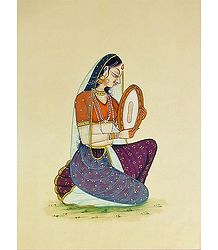 Lady Playing Dafli