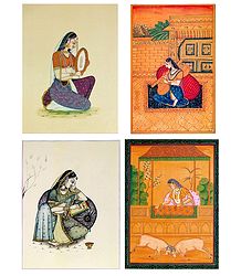 Ragini and Rajput Woman - Set of 4 Posters