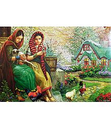 Ladies in Front of Beautiful Farm House