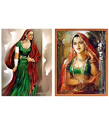 Rajasthani Women - Set of 2 Posters