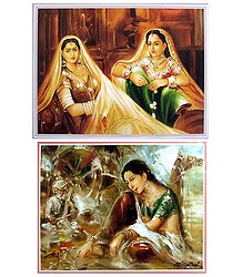 Rajasthani Women - Set of 2 Posters