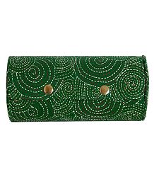 Embroidered Green Cloth with Cardboard Bangle Box