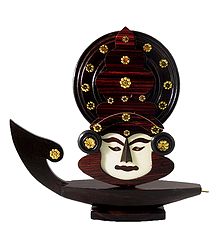 Decorated Wooden Kathakali Face on Boat