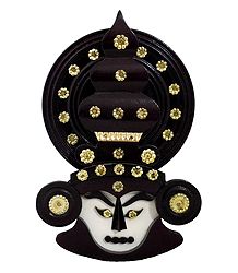 Wooden Kathakali Face - Wall Hanging