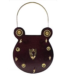 Lock Shaped Key Rack with Five Hooks - Wall Hanging