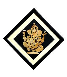 Ganesha - Straw Craft - Framed with Glass