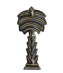 Wood Carved Palm Tree with 3 Hooks Key Hanger - Wall Hanging
