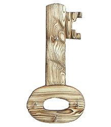 Key Shaped Key Rack with Four Hooks - Wall Hanging