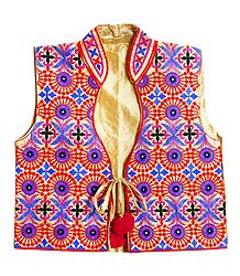 Kutchi Embroidery on Ladies Koti Jacket