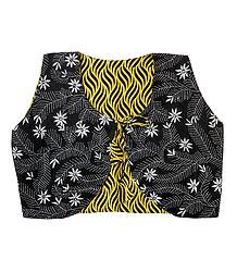 Kantha Stitch on Black Sleeveless Ladies Reversible Waistcoat Jacket