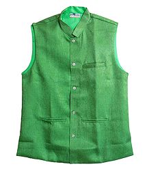 Mens Green Sleeveless Jacket