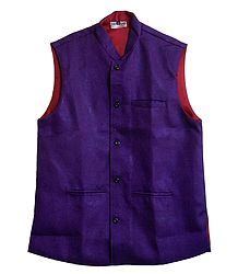Mens Dark Purple Sleeveless Jacket