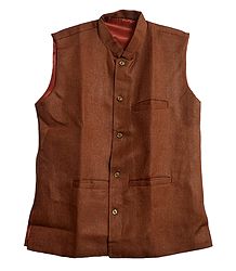 Mens Dark Brown Sleeveless Jacket