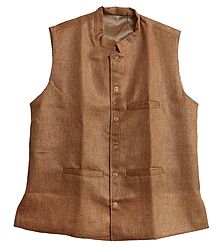 Mens Light Brown Sleeveless Jacket