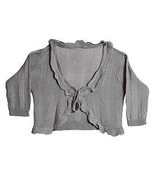 Fashionable Frilled Woolen Shrug