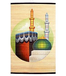 Mecca Medina - Painting on Woven Bamboo Strands - Wall Hanging