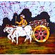 Villager Going to Market to Sell jaggery - Batik Painting