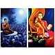 Lord Buddha and Amprapali Finds Peace in Buddha - Set of 2 Posters