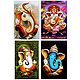Lord Ganapati - Set of 4 Posters