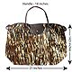 Foldable Yellow and Brown Tiger Skin Printed Rexine Bag