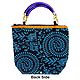 Tribal Print on Black Cotton Bag with One Zipped Pocket