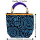 Tribal Print on Black Cotton Bag with One Zipped Pocket