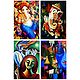 Ganesha, Krishna Meerabai and Radha Krishna - Set of 4 Posters