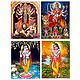 Bhagawati, Durga and Krishna Posters - Set of 4 Unframed Posters