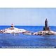 Vivekananda Rock Memorial and Thiruvalluvar Statue at Kanyakumari - Set of 2 Laminated Poster