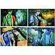 Animal Lover Krishna and Radha Krishna - Set of 4 Posters