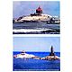 Vivekananda Rock Memorial and Thiruvalluvar Statue at Kanyakumari - Set of 2 Laminated Poster