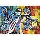 Set of 2 Multicolor Abstract Posters