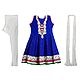 Parsi Embroidered Neckline on Dark Blue Self Design Cotton Kurta with White Churidar and Chunni