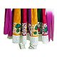 Multicolor Cotton Parsi Embroidered Kurta with White Lace Border, White Churidar and Chunni