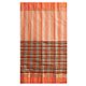 Saffron Stripe Bengal Tant Saree with Saffron and Black Border