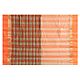 Saffron Stripe Bengal Tant Saree with Saffron and Black Border