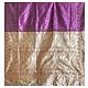 Dark Magenta Ghicha Silk Sari with Beige Pallu