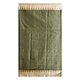 Green Cotton Silk Sari with All-Over Boota and Light Peach Border