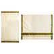 Off-White Kasavu Saree with Green and Golden Zari Border