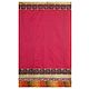 Red Cotton Silk Kota Saree with Madhubani Print Border and Ikkat Pallu