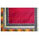 Red Cotton Silk Kota Saree with Madhubani Print Border and Ikkat Pallu