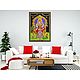 Karmaniamman - South Indian Goddess of Rain - Print with Sequin Work on Cotton Cloth - Unframed