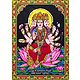 Goddess Gayatri - Consort of Lord Brahma - Print with Sequin Work on Cotton Cloth - Unframed
