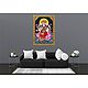 Goddess Gayatri - Consort of Lord Brahma - Print with Sequin Work on Cotton Cloth - Unframed